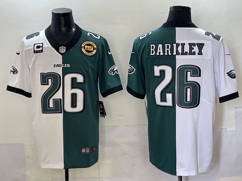 Men Philadelphia Eagles #26 Barkley green white Nike Limited NFL 2025 Jersey style 01